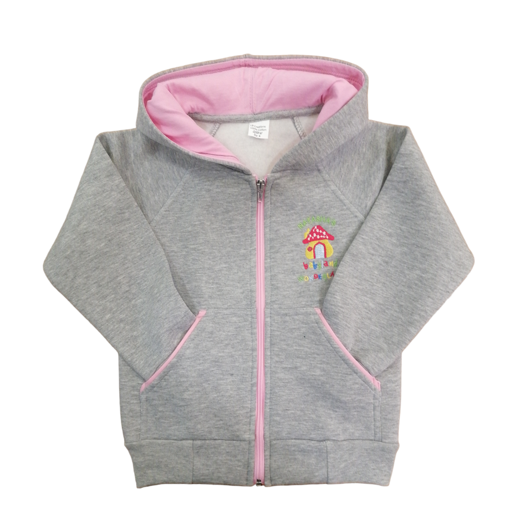 Girls' Hooded Cardigan with Pink Details 