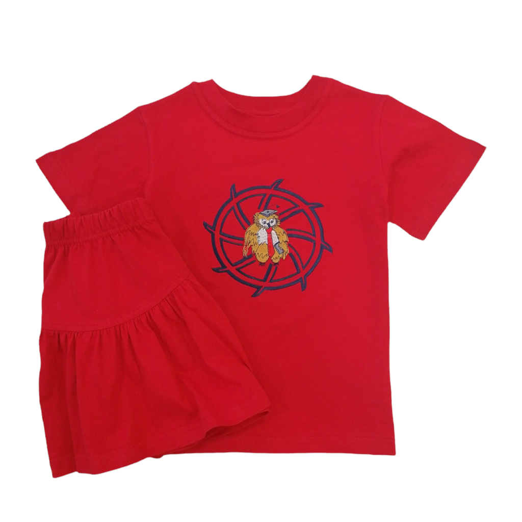 Κόκκινο σετ μπλούζα &amp; φούστα 