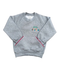 Γκρι φούτερ με κόκκινες λεπτομέρειες 